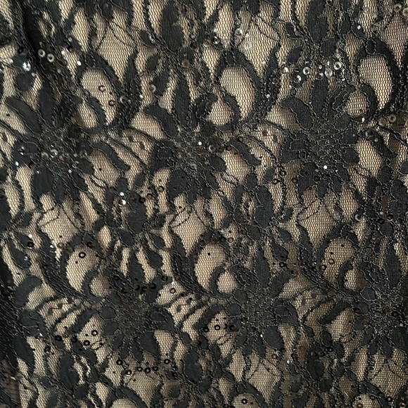 Vintage Size 8 Black Lace Sequin Whimsigoth Glam Y2K Mini Dress - Picture 2 of 9